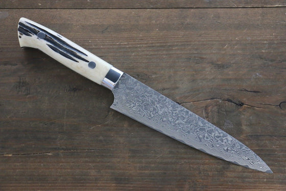 Takeshi Saji SG2 Black Damascus Petty-Utility 150mm Cow Bone Handle - Seisuke Knife