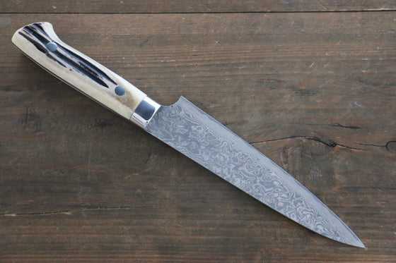 Takeshi Saji SG2 Black Damascus Petty-Utility 150mm Cow Bone Handle - Seisuke Knife