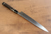 Yu Kurosaki Blue Steel No.2 Mirrored Finish Yanagiba 270mm Ebony with Double Water Buffalo Ring Handle - Seisuke Knife