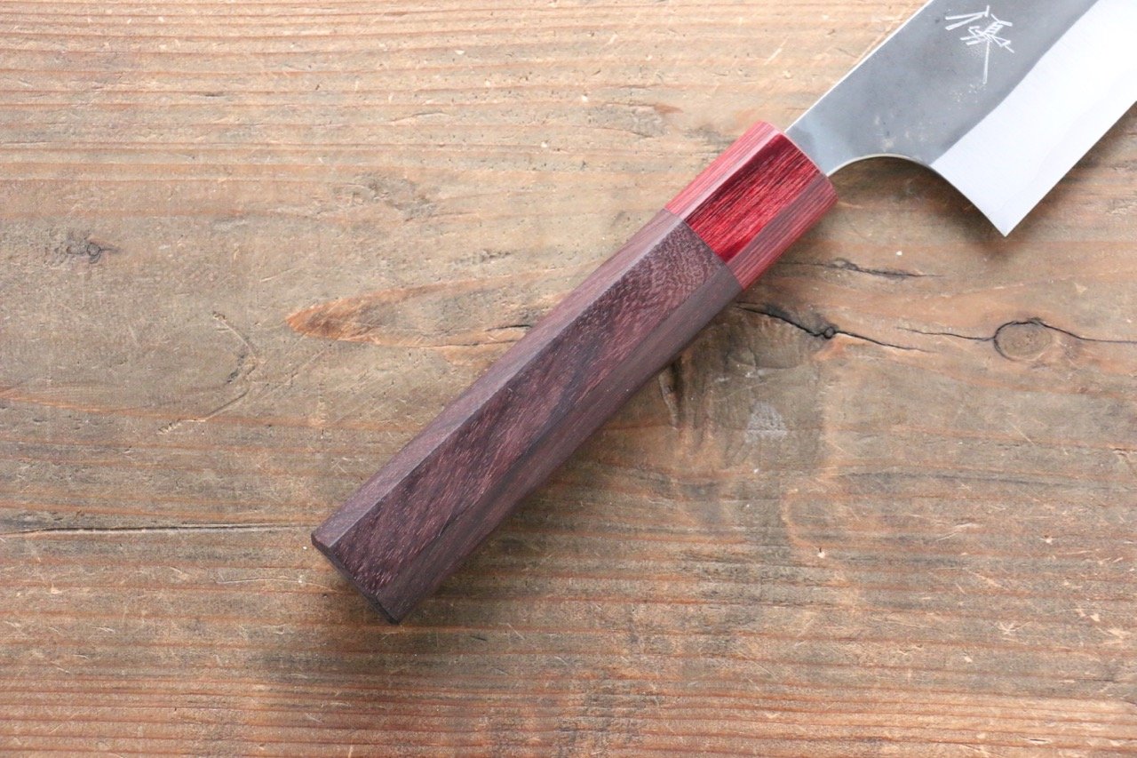 Yu Kurosaki Blue Super Kurouchi Gyuto 210mm with Shitan Handle (Red Ferrule) - Seisuke Knife