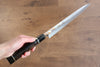 Yu Kurosaki Blue Steel No.2 Mirrored Finish Yanagiba 300mm Ebony with Double Water Buffalo Ring Handle - Seisuke Knife