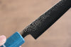 Seisuke VG5 Nashiji black dye Petty-Utility 150mm Blue Canvas Micarta Handle - Seisuke Knife - Slide 5