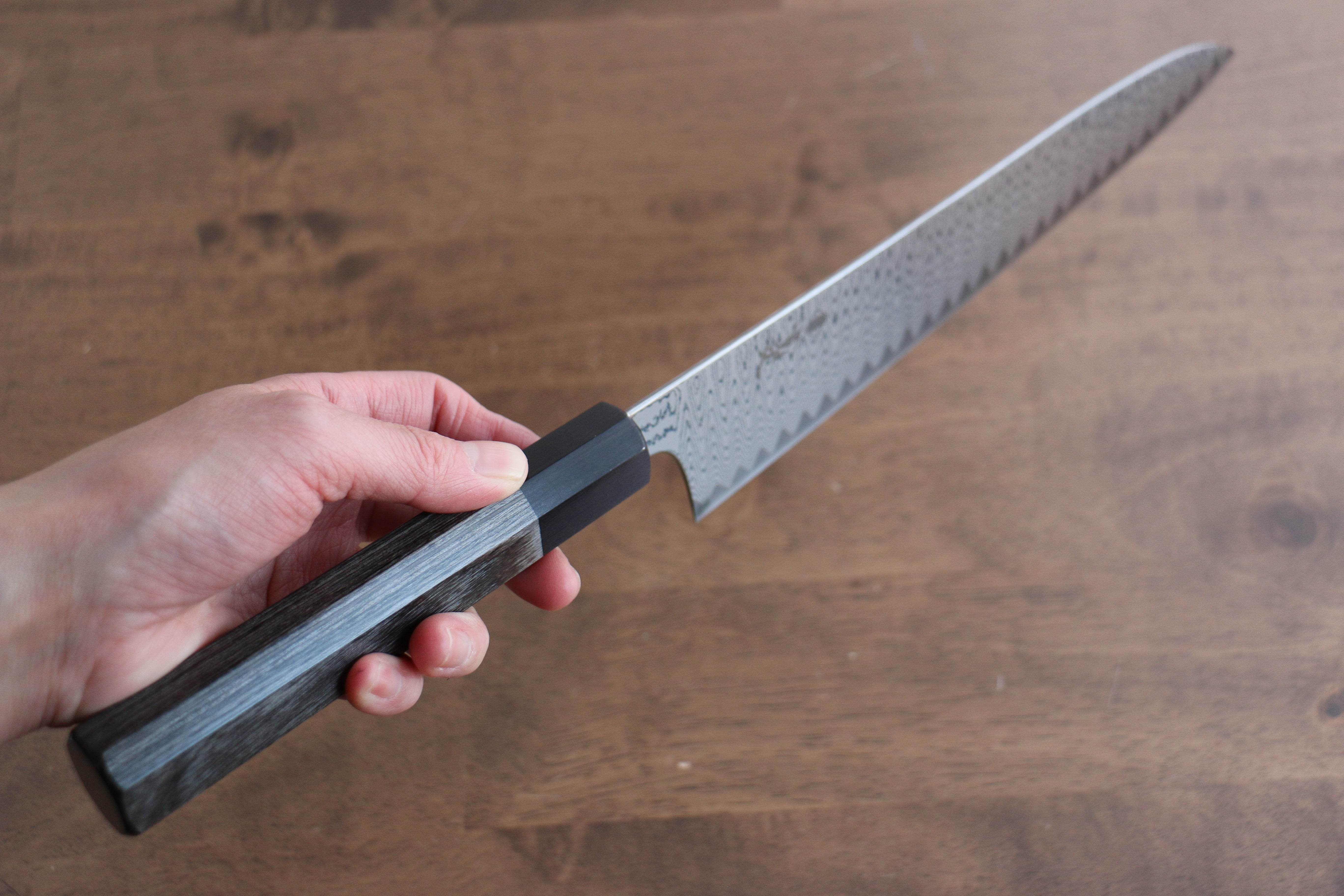 Kanjyo Ladder VG10 Damascus Gyuto 240mm Gray Pakkawood Handle - Seisuke Knife