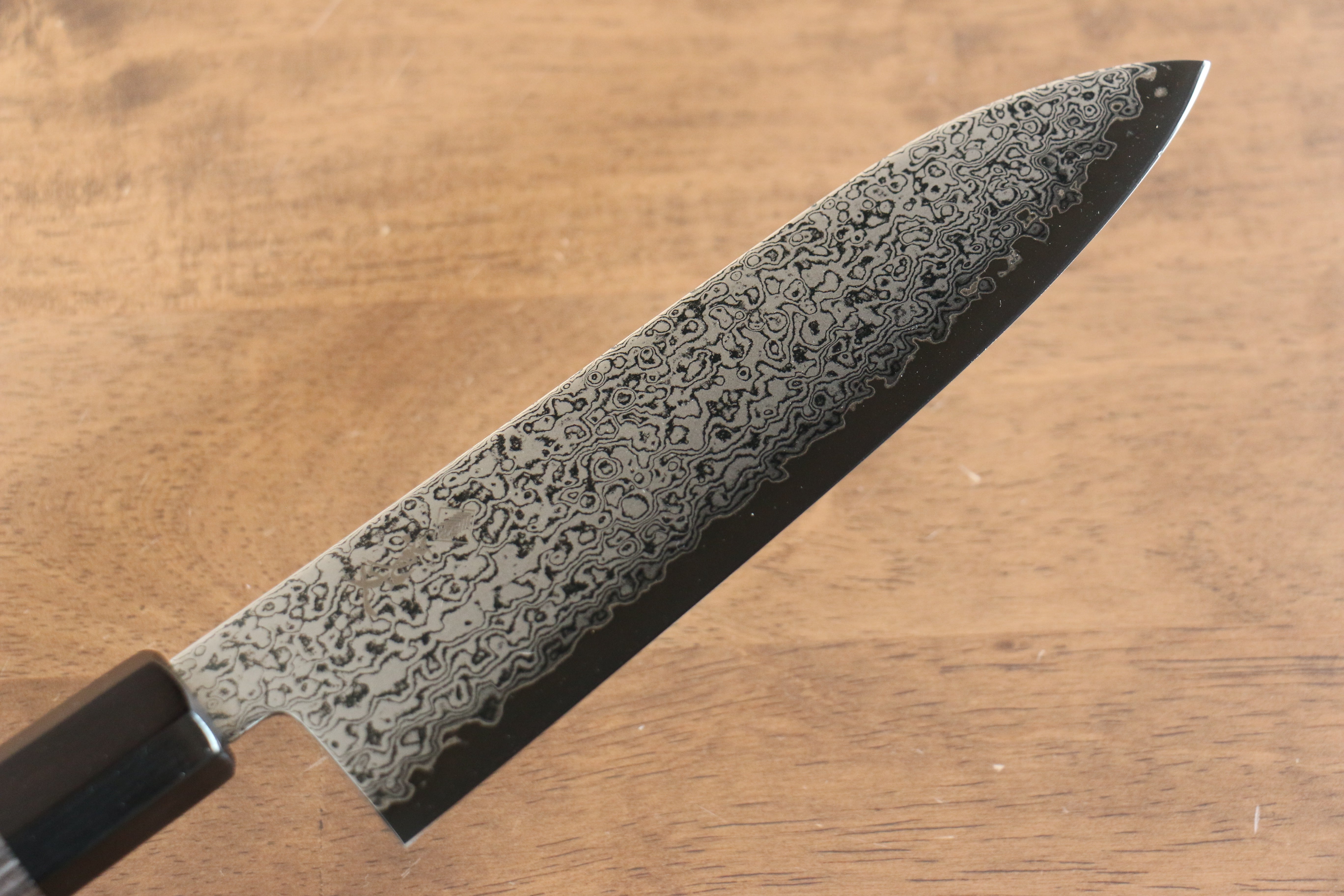 Kanjyo VG10 Damascus Santoku 180mm Gray Pakkawood Handle - Seisuke Knife