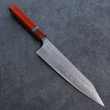  Yoshimi Kato Minamo SG2 Hammered Kiritsuke Gyuto 210mm Padoauk(Turquoise Ring) Handle - Seisuke Knife