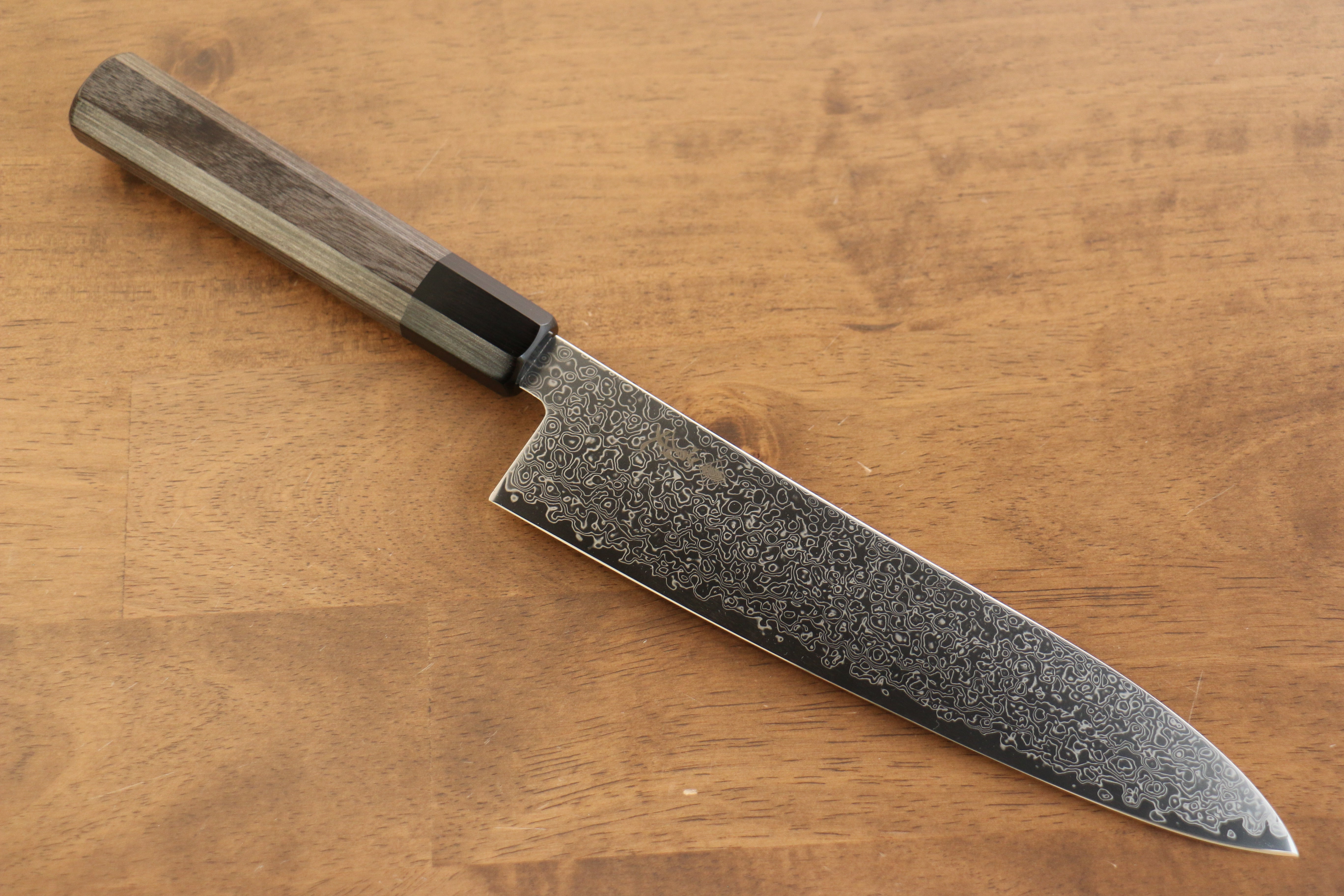Kanjyo VG10 Damascus Gyuto 240mm Gray Pakkawood Handle - Seisuke Knife