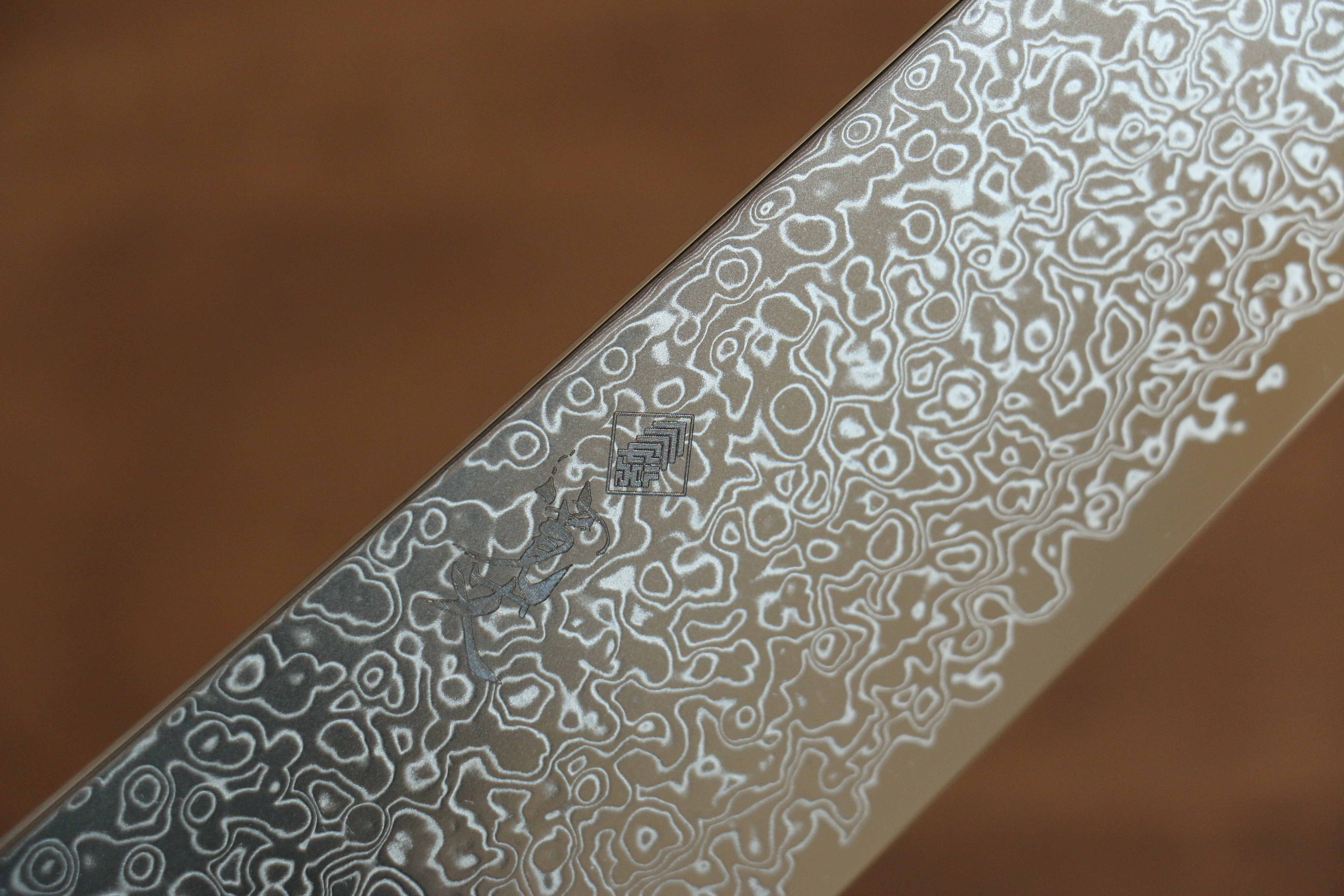 Kanjyo VG10 Damascus Gyuto 240mm Gray Pakkawood Handle - Seisuke Knife