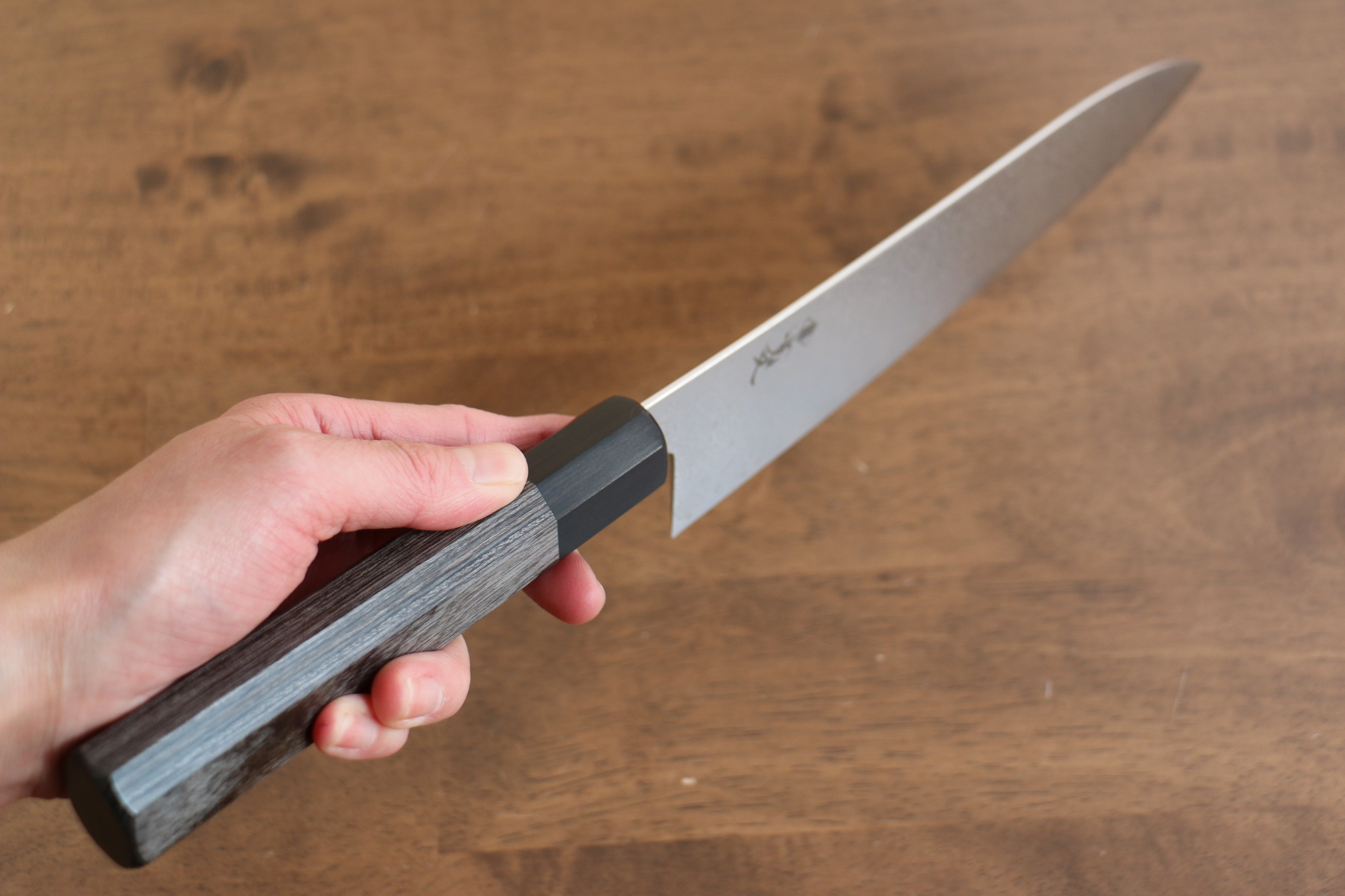 Kanjyo VG10 Damascus Gyuto 240mm Gray Pakkawood Handle - Seisuke Knife