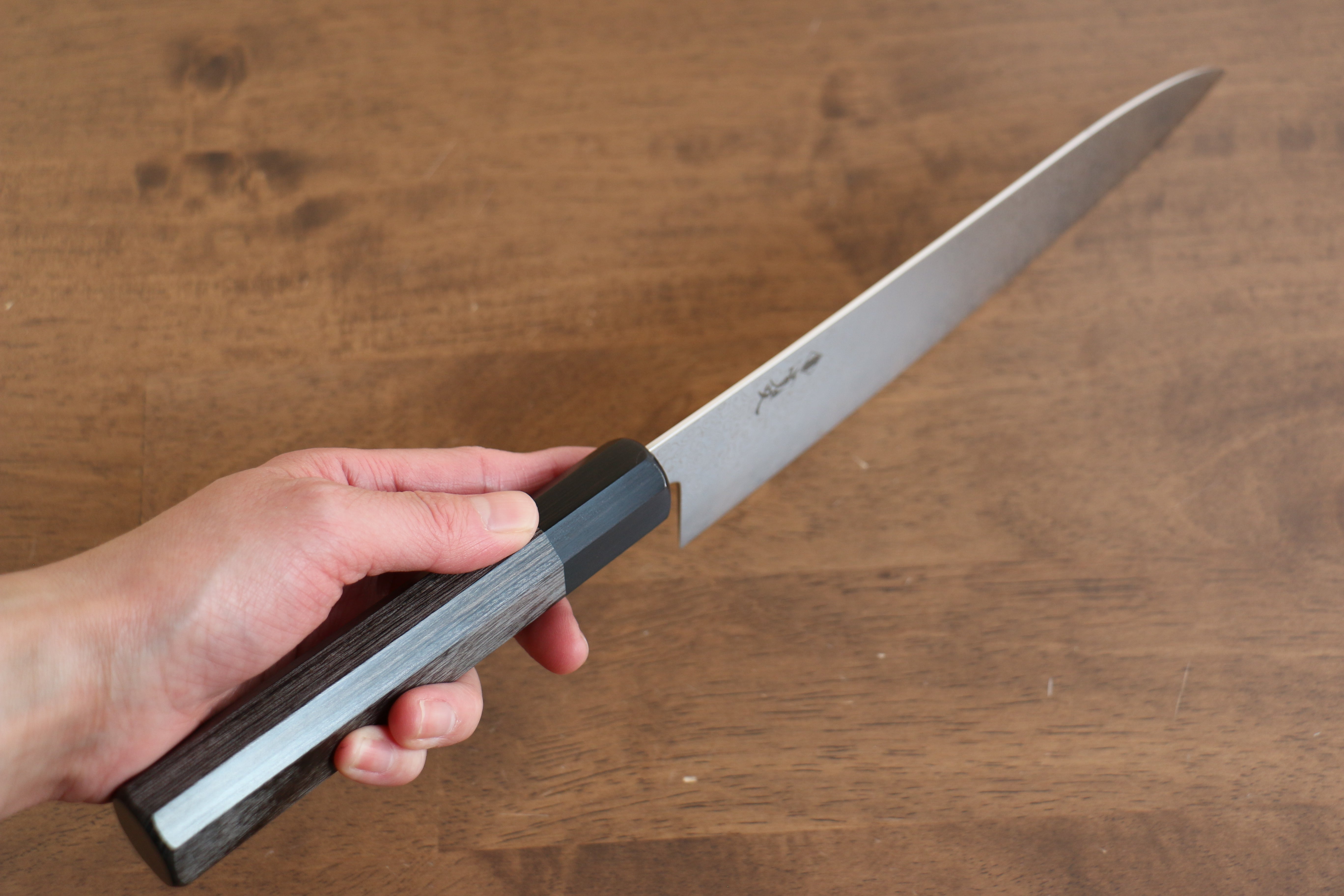 Kanjyo VG10 Damascus Gyuto 240mm Gray Pakkawood Handle - Seisuke Knife