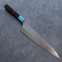  Yu Kurosaki Senko Ei SG2 Hammered Gyuto 240mm Wenge(ferrule: Turquoise with Ring) Handle - Seisuke Knife