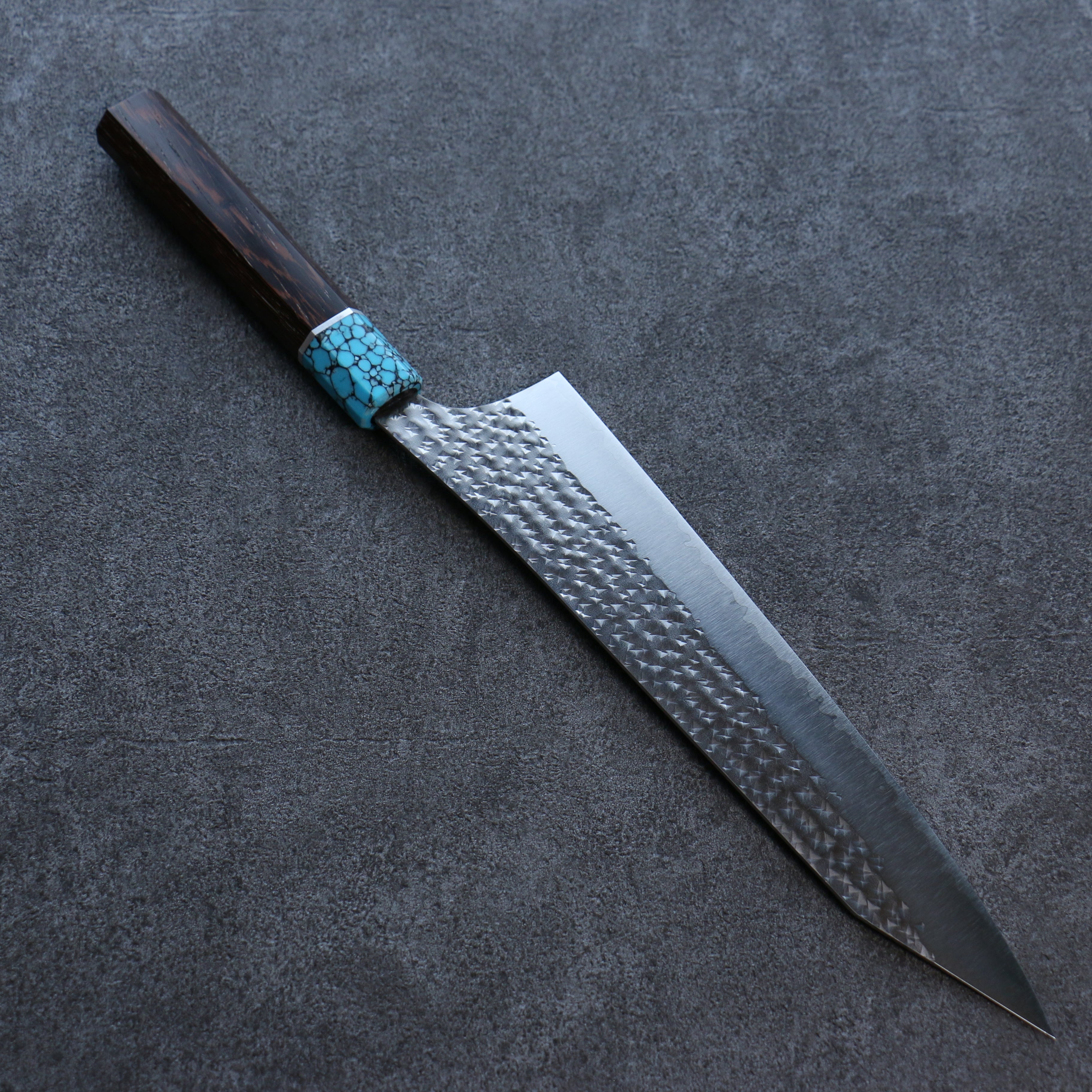 Yu Kurosaki Senko Ei SG2 Hammered Gyuto 240mm Wenge(ferrule: Turquoise with Ring) Handle - Seisuke Knife