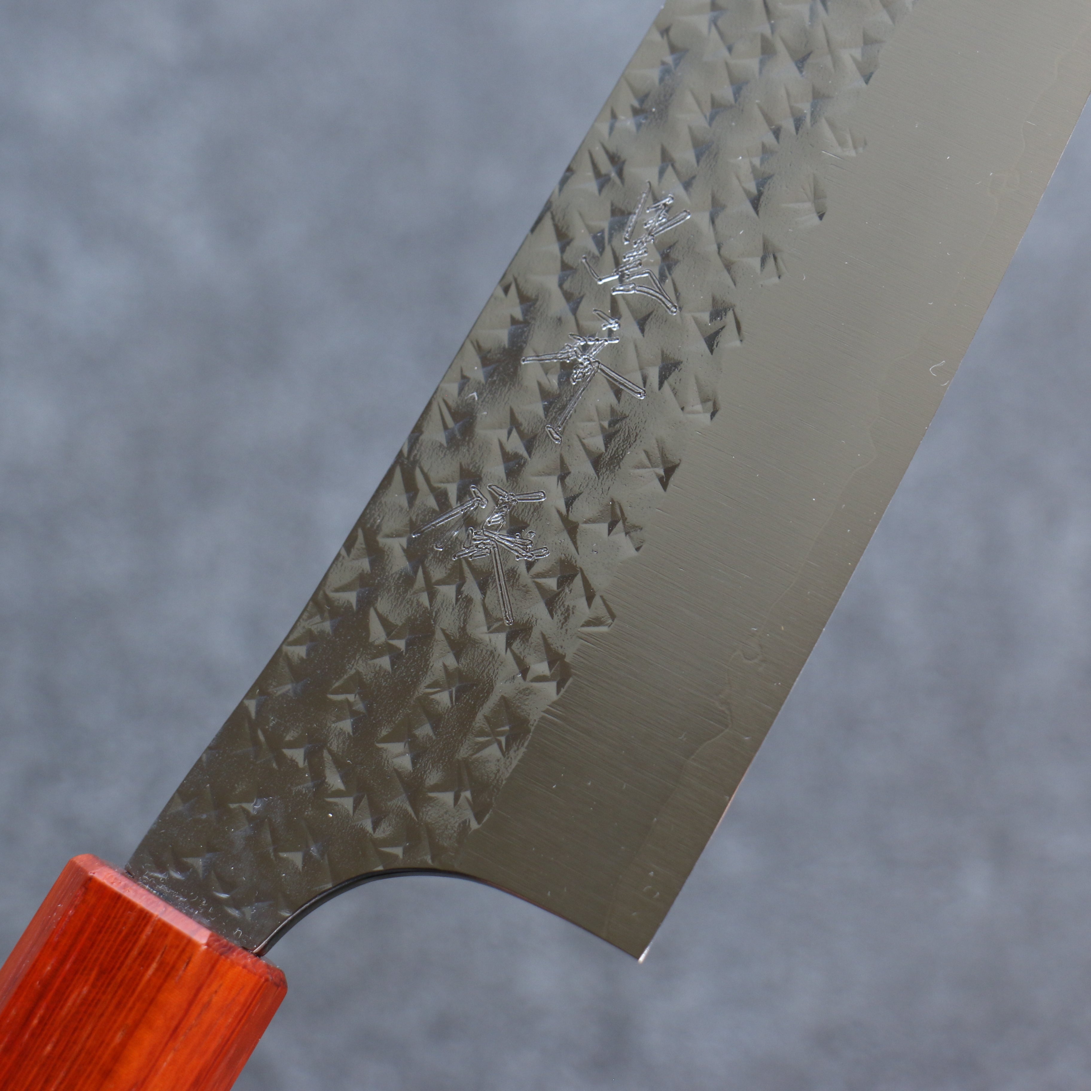 Yu Kurosaki Senko Ei SG2 Hammered Santoku 165mm Padoauk(Turquoise Ring) Handle - Seisuke Knife