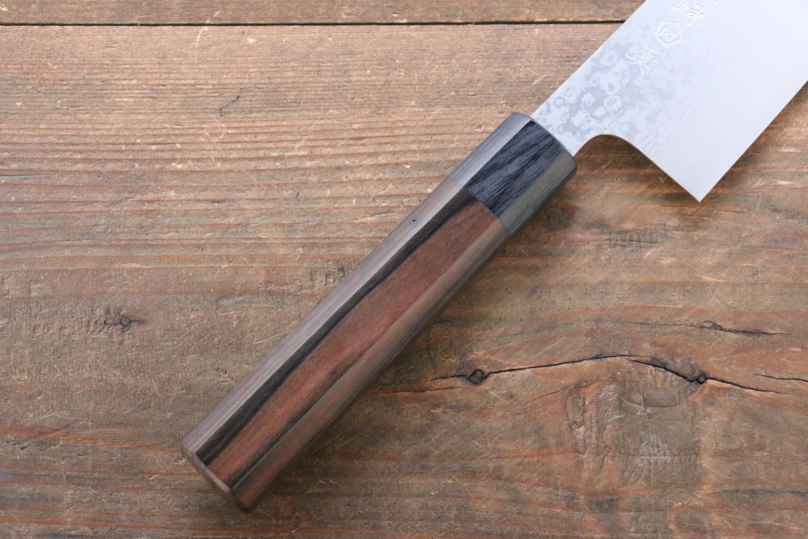 Makoto Kurosaki VG10 Damascus Santoku 165mm Ebony Wood Handle - Seisuke Knife