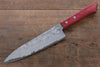 Nao Yamamoto VG10 Black Damascus Gyuto 180mm with Red Pakkawood Handle - Seisuke Knife