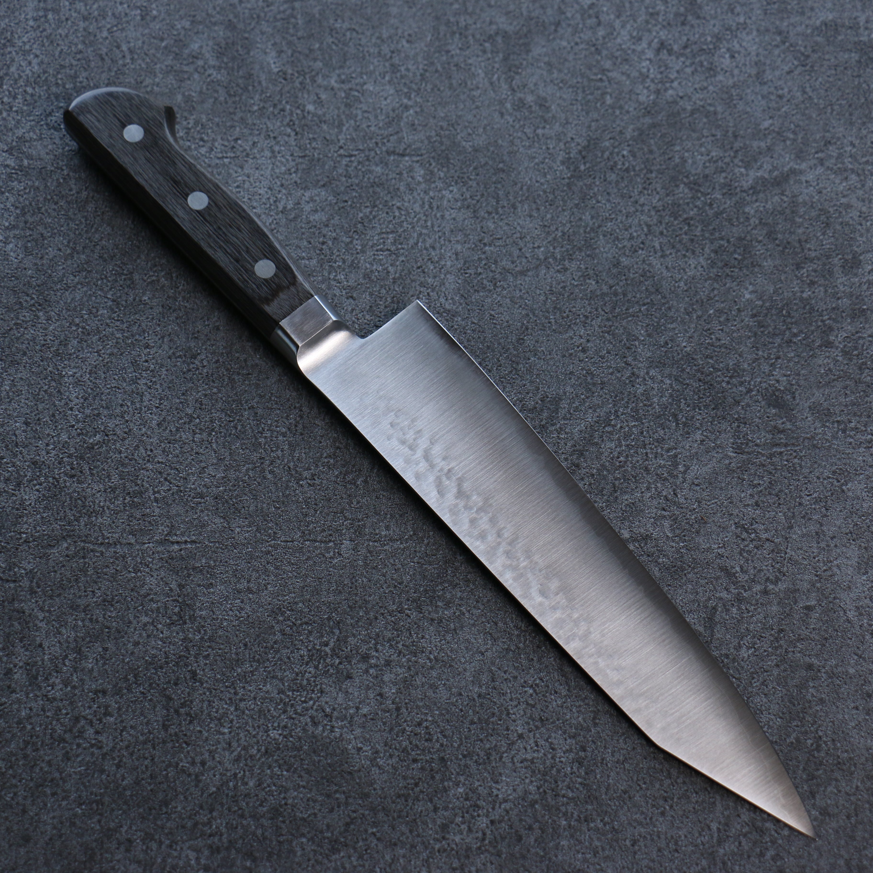 Seisuke SG2 Hammered Gyuto 210mm Gray Pakka wood Handle - Seisuke Knife