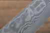 Takeshi Saji VG10 Black Damascus Santoku 180mm Yellow Cow Bone Handle - Seisuke Knife - Slide 5