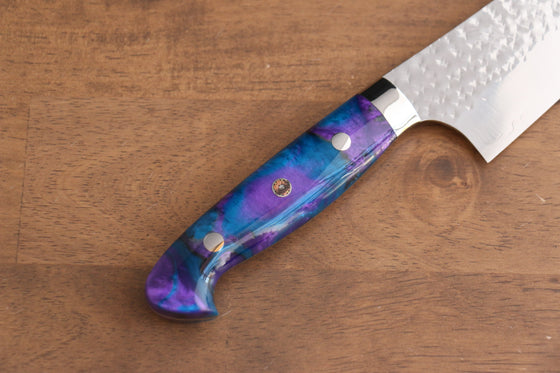 Yu Kurosaki Senko SG2 Hammered Gyuto 210mm Blue purple Acrylic Handle - Seisuke Knife