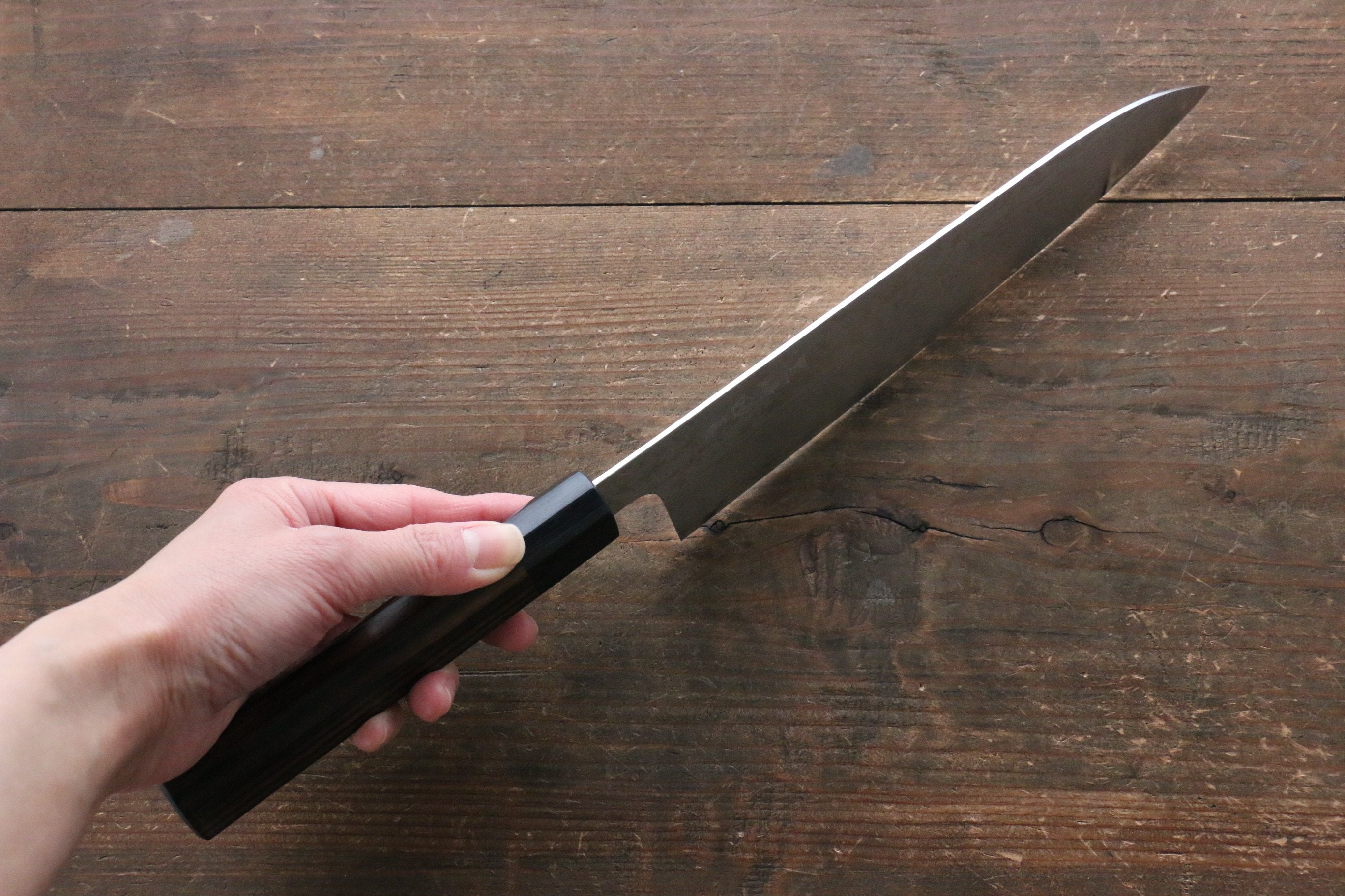 Makoto Kurosaki VG10 Damascus Gyuto 210mm Ebony Wood Handle - Seisuke Knife