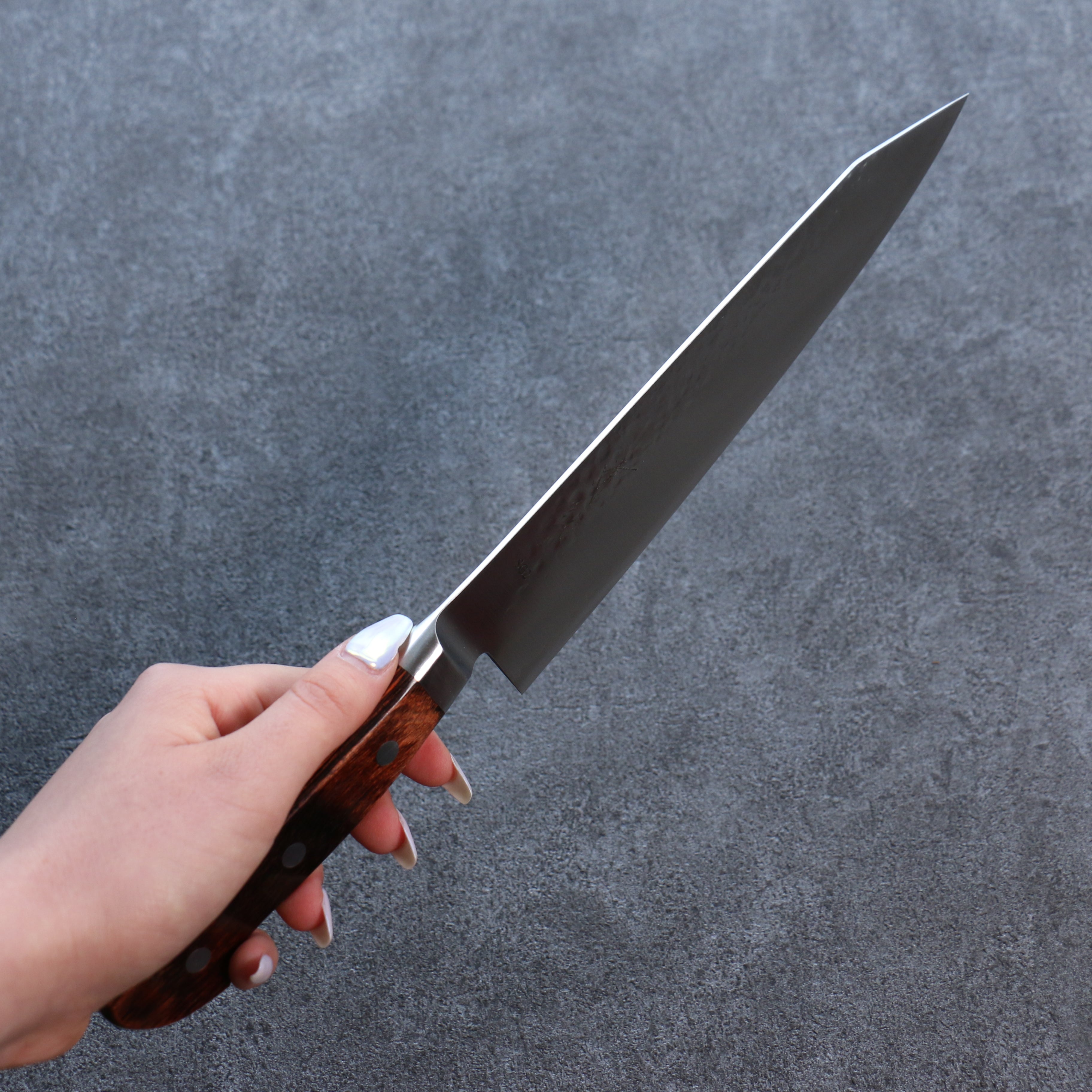 Seisuke SG2 Hammered Kiritsuke Gyuto 210mm Mahogany Handle - Seisuke Knife