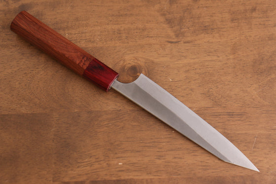 Yoshimi Kato Blue Super Nashiji Kiritsuke Petty-Utility 150mm Red Honduras Handle - Seisuke Knife