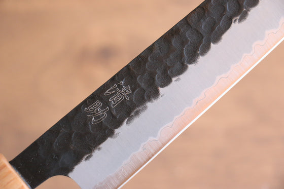 Seisuke Kokubyaku Blue Super Hammered Kurouchi Sujihiki with 240mm Shitan Handle - Seisuke Knife