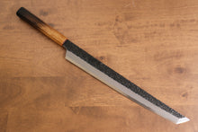  Sakai Takayuki Homura Guren Genbu Blue Steel No.2 Kurouchi Hammered Sakimaru Yanagiba 300mm Burnt Oak Handle - Seisuke Knife