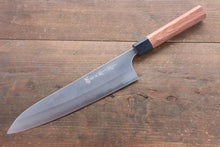  Yoshimi Kato Blue Super Clad Nashiji Gyuto Chef Knife 240mm with Black Honduras Rosewood Handle - Seisuke Knife