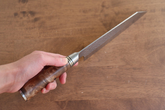 Takeshi Saji SG2 Hammered(Maru) Bunka 165mm Chinese Quince Handle - Seisuke Knife