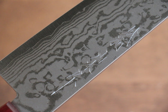 Nao Yamamoto VG10 Damascus Santoku 170mm Red Pakka wood Handle - Seisuke Knife