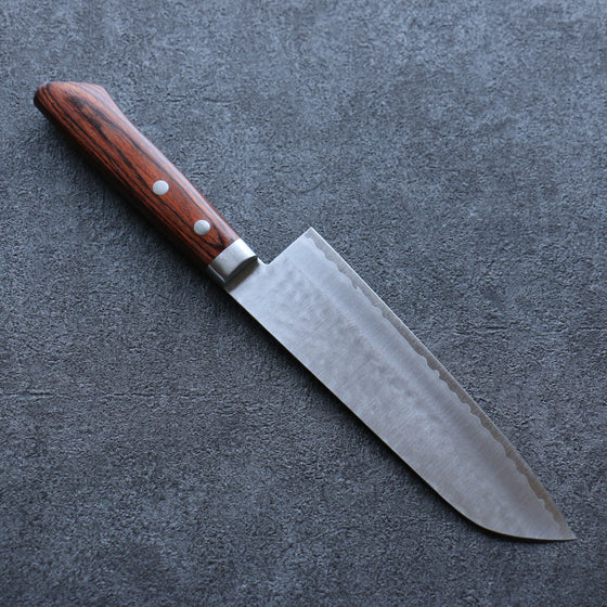 Seisuke VG1 Hammered Santoku 165mm Mahogany Handle - Seisuke Knife