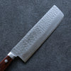 Seisuke VG1 Hammered Nakiri 165mm Mahogany Handle - Seisuke Knife