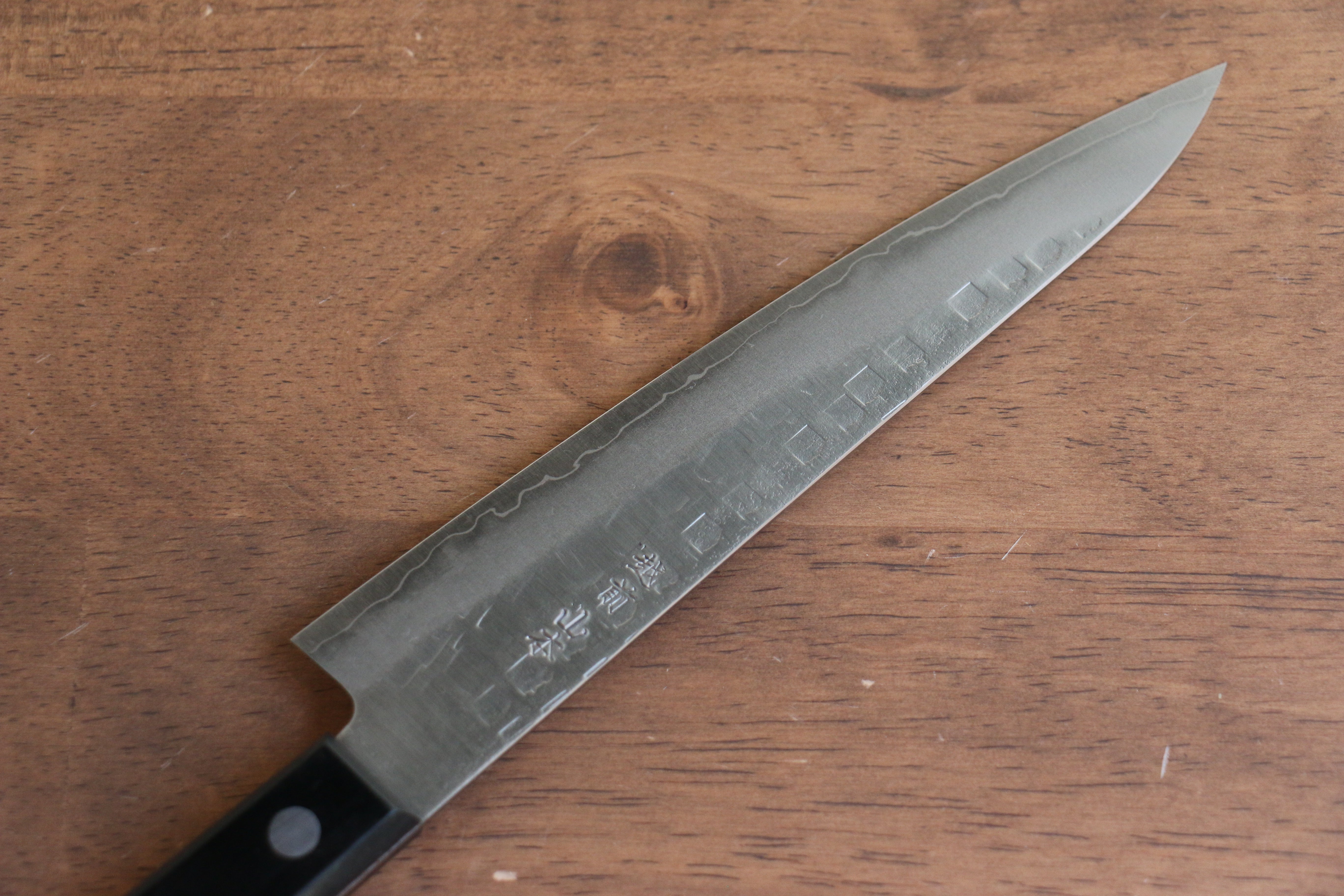 Nao Yamamoto AUS8 Hammered Petty-Utility 160mm Black Pakkawood Handle - Seisuke Knife