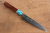 Yu Kurosaki Senko SG2 Hammered Petty-Utility 150mm Shitan(ferrule: Turquoise) Handle - Seisuke Knife - Slide 1