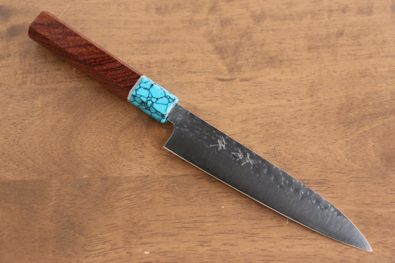 Yu Kurosaki Senko SG2 Hammered Petty-Utility 150mm Shitan(ferrule: Turquoise) Handle - Seisuke Knife