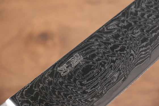 Seisuke Nami AUS10 Mirrored Finish Damascus Gyuto 210mm with Red Pakkawood Handle - Seisuke Knife