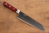 Seisuke Nami AUS10 Mirrored Finish Damascus Santoku  180mm Red Pakka wood Handle - Seisuke Knife - Slide 1