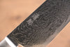 Seisuke Nami AUS10 Mirrored Finish Damascus Santoku  180mm Red Pakka wood Handle - Seisuke Knife - Slide 5