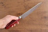 Seisuke Nami AUS10 Mirrored Finish Damascus Santoku  180mm Red Pakka wood Handle - Seisuke Knife - Slide 8