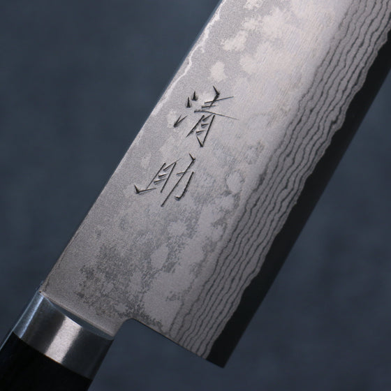 Seisuke VG10 Damascus Santoku 165mm Black Pakka wood Handle - Seisuke Knife