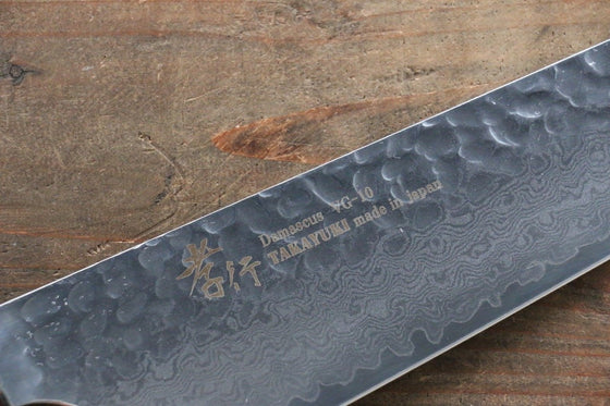 Sakai Takayuki VG10 33 Layer Damascus Kengata Santoku Knife 160mm with Keyaki Handle (Japanese Elm) - Seisuke Knife