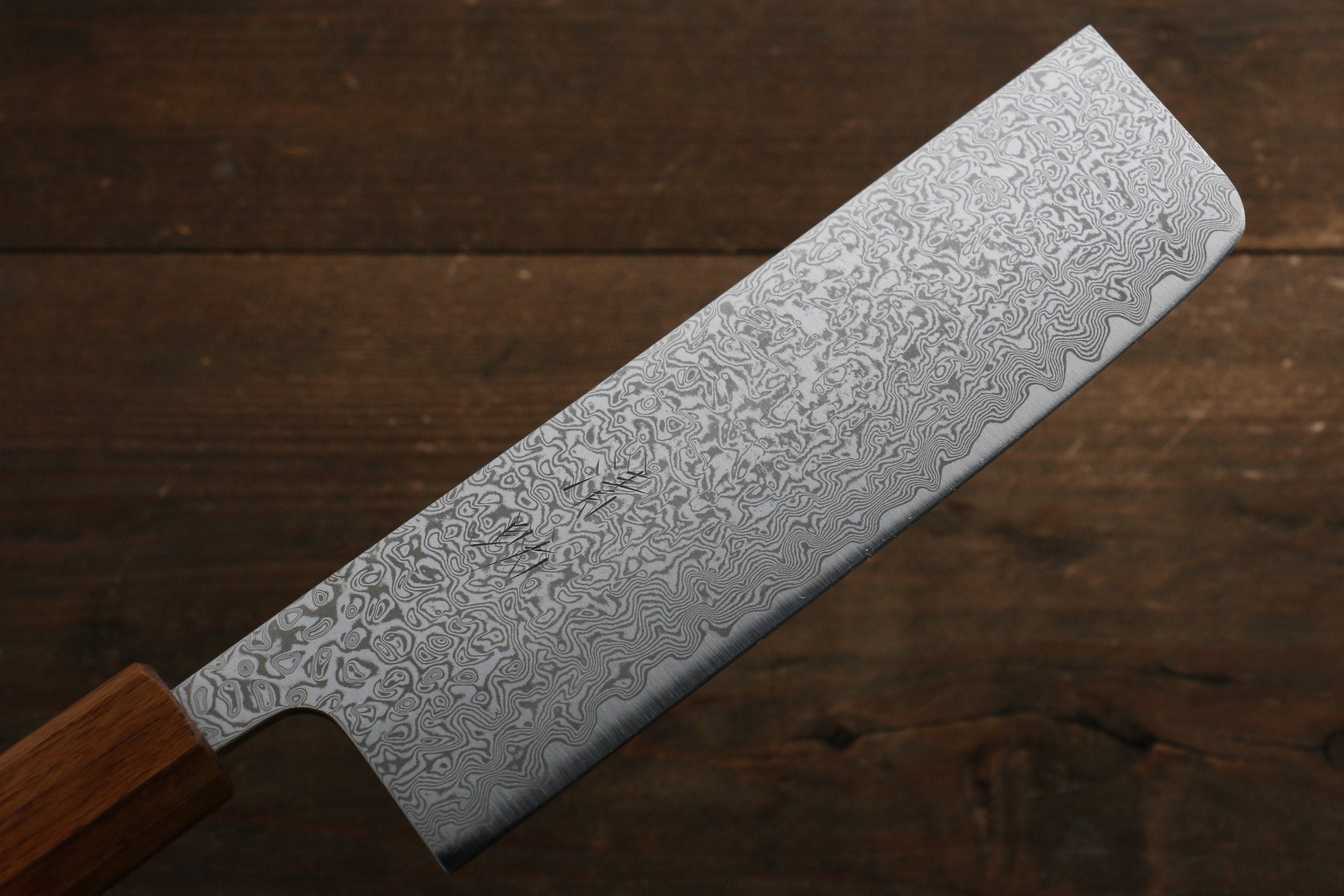 Seisuke SLD 49 Layer Damascus Nakiri 165mm Oak Handle - Seisuke Knife