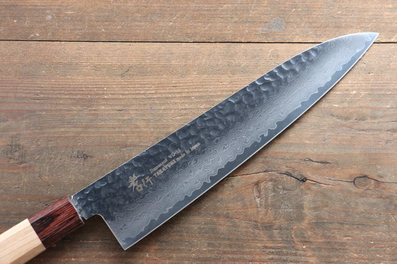 Sakai Takayuki VG10 33 Layer Damascus Gyuto Chef Knife 240mm with Keyaki Handle (Japanese Elm) - Seisuke Knife