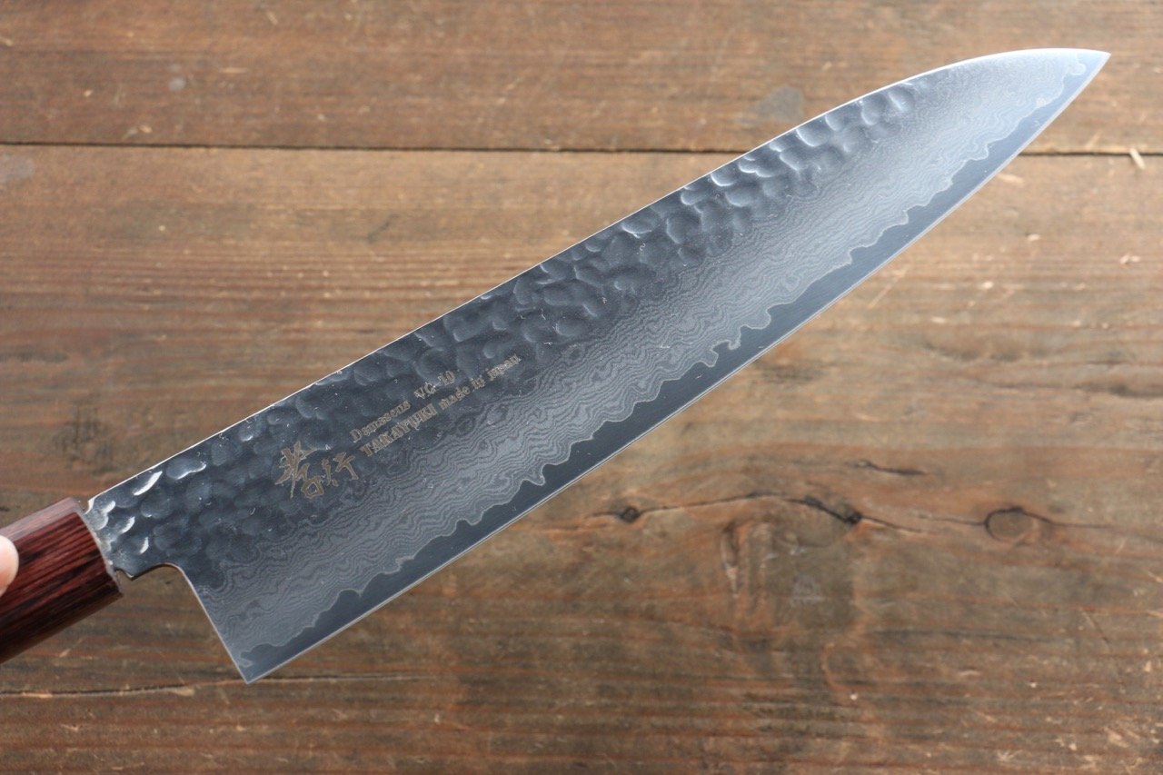 Sakai Takayuki VG10 33 Layer Damascus Gyuto Chef Knife 240mm with Keyaki Handle (Japanese Elm) - Seisuke Knife