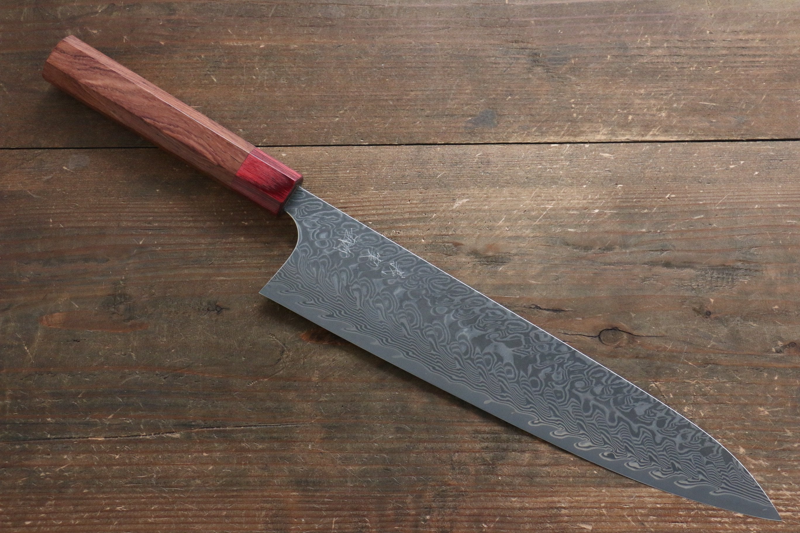 Yoshimi Kato SG2 Damascus Gyuto 270mm with Red Honduras Handle - Seisuke Knife