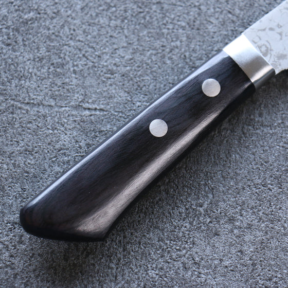 Seisuke VG10 Damascus Small Santoku 135mm Black Pakka wood Handle - Seisuke Knife