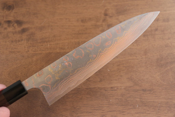 Takeshi Saji Blue Steel No.2 Colored Damascus Gyuto 210mm Shitan Handle - Seisuke Knife