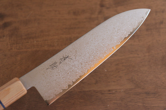 Seisuke VG10 Damascus Santoku 180mm White wood Handle - Seisuke Knife