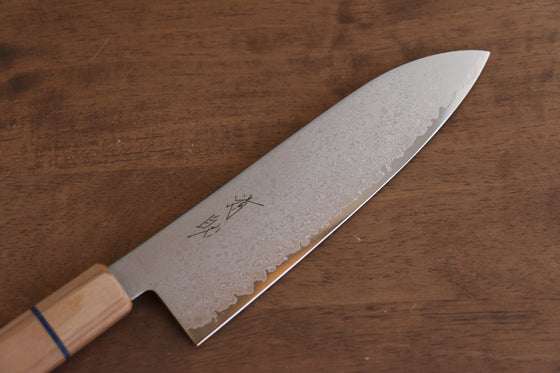 Seisuke VG10 Damascus Santoku 180mm White wood Handle - Seisuke Knife