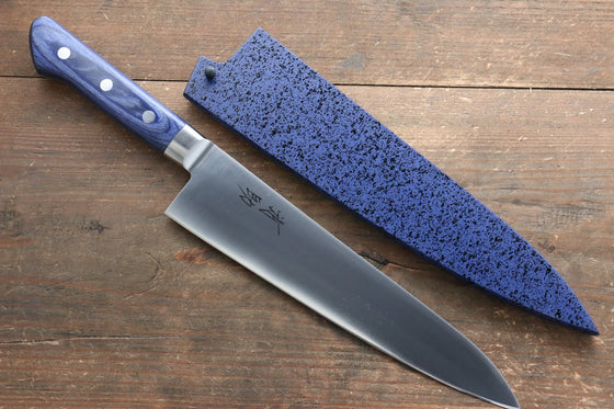 Seisuke Seiten Molybdenum Gyuto 210mm Blue Pakka wood Handle with Sheath - Seisuke Knife