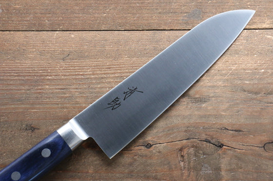 Seisuke Seiten Molybdenum Santoku 180mm Blue Pakka wood Handle with Sheath - Seisuke Knife